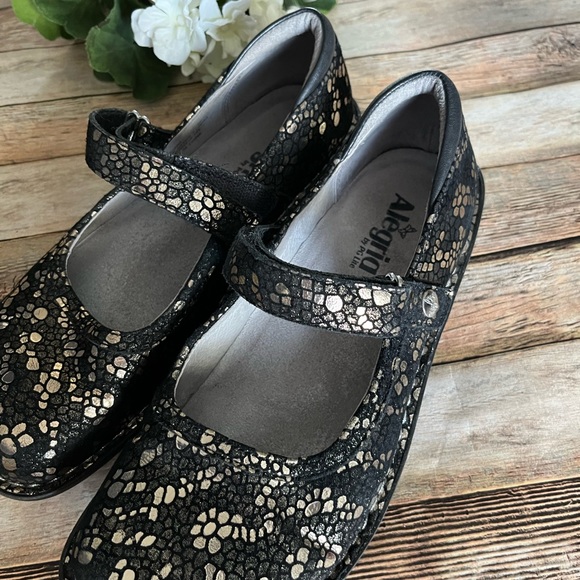 Alegria Leather Metallic Mosaic Mary Janes BEL-780 Size EU 38 US 8 - Picture 6 of 10